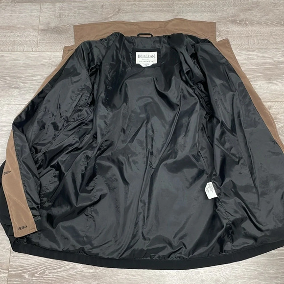 Braetan Vintage Hooded Button Down Jacket Black Brown M - Picture 13 of 16